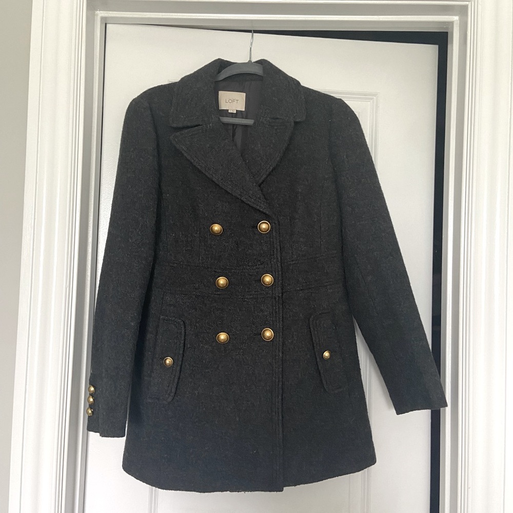 LOFT Wool Peacoat (Grey)